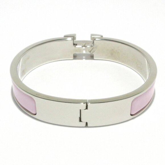 Auth HERMES Clic H Silver Light Pink Hardware Bangle - Picture 6 of 6